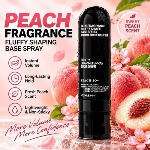 New Fluffy Hair Shaping Spray,Peach‑Scented Volumizing & Setting Spray
