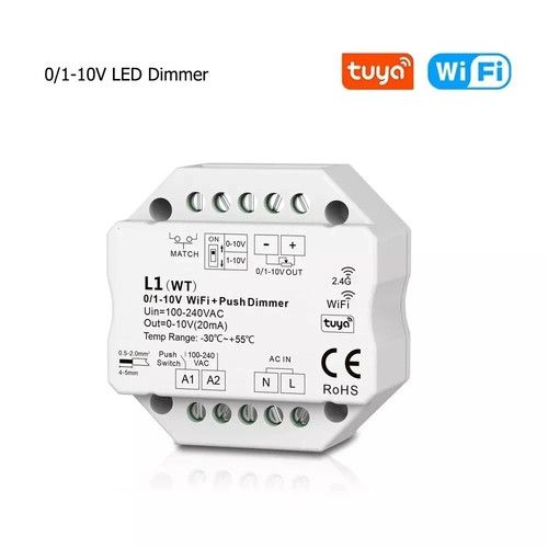 Tuya WiFi 0‑10V LED Dimmer Switch Controller RF Remote Alexa Google 240V