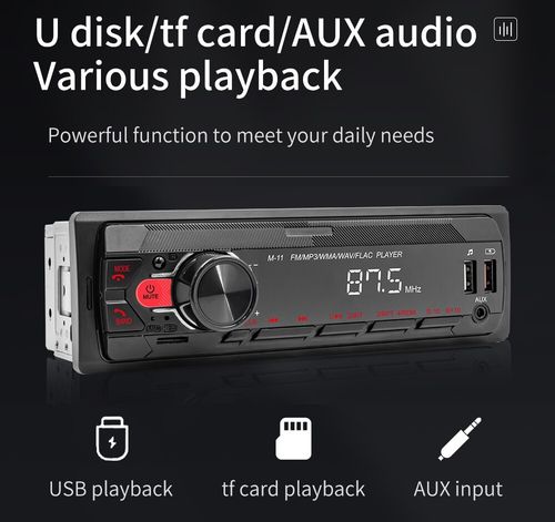 Single 1 Din Car Stereo Radio Bluetooth MP3 Player In-dash Head Unit FM/USB/AUX — image 7