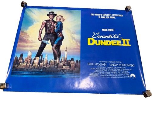 Original Crocodile Dundee II (1988) UK Quad Theatrical Movie Poster – Rolled