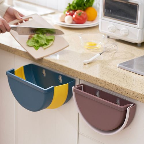  3 Pack Waste Basket Folding Rubbish Bin Hanging Trash Container Wall — image 8