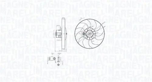 Radiator fan Single Fan 069422868010 MAGNETI MARELLI for CITROËN PEUGEOT