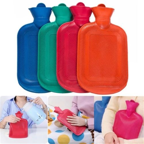 1 X LARGE 500ml NATURAL RUBBER RIBBED HOT WATER BOTTLE BED WARM WINTER WARM COLD — image 2
