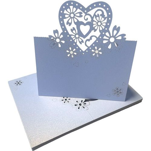 Heart Place Cards Folding Wedding Table Number Name Sign Craft Party Decoration