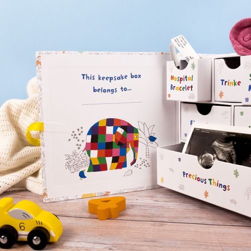 Elmer Baby Keepsake Box Memory Chest Newborn Gift with Drawers Official Elmer — image 4