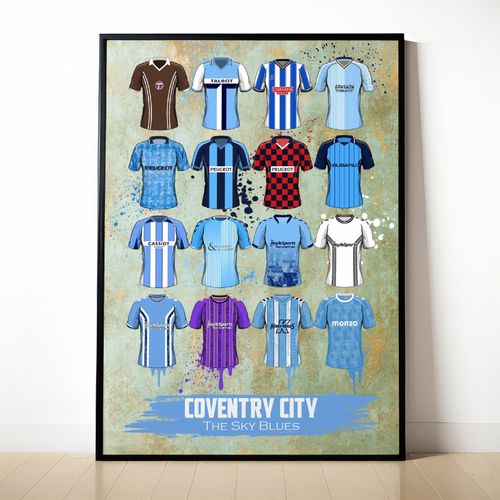 Coventry City Painted Shirt Framed Print — image 1