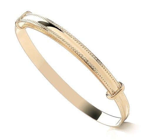 9ct Gold Expanding Baby Bangle Expandable- Gift Christening New Born- Gift Boxed