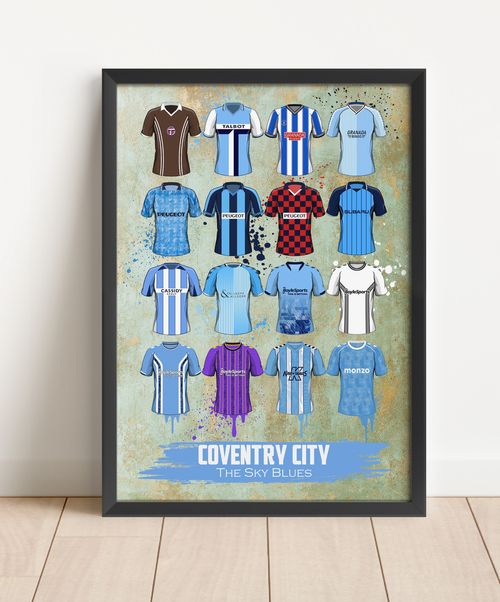 Coventry City Painted Shirt Framed Print — image 2