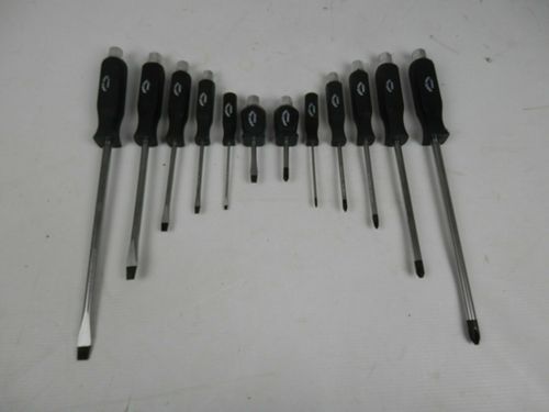 Screwdriver Set Heavy Duty 12 Piece Engineers Mechanics With Hex Bolsters +Case — image 3