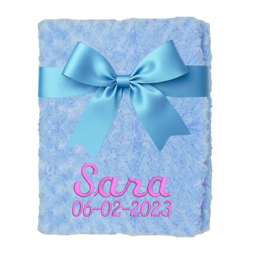 Personalised Baby Blanket - Embroidered Baby Blanket Baby Gift, Baby Shower Gift — image 1