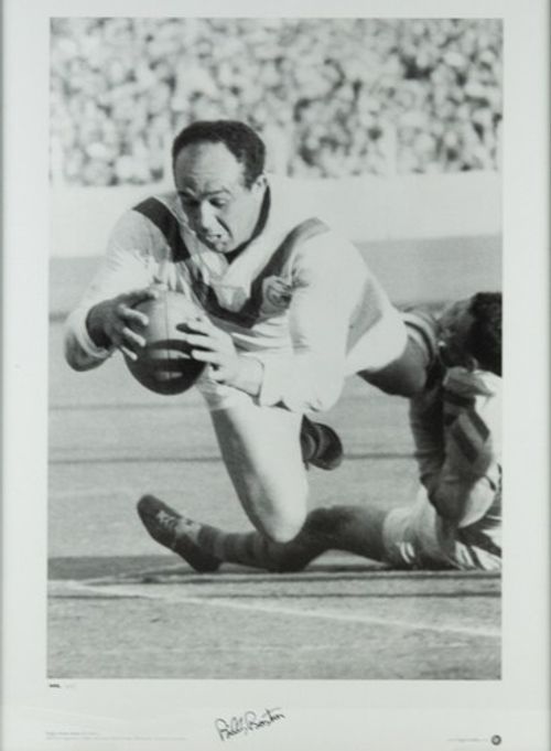 Billy Boston Former Wigan & England In Action Certified Signed Photograph