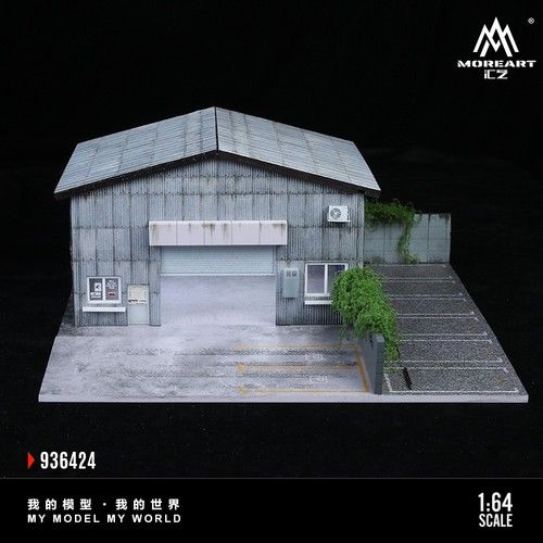 Diorama 1:64 Diecast Garage Model Car Showroom Shop Parking Lot LED Display Case