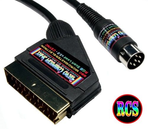 Acorn BBC B Micro, Master & Electron High Quality RGB Scart Lead Video TV Cable