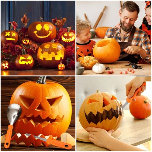 Halloween Pumpkin Carving Kit Pumpkin Cutter Tools Set Stainless Steel — image 7
