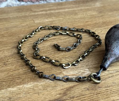 Antique Toilet Tank Cistern Teardrop Pull Handle Brass Chain Vintage Bathroom — image 3