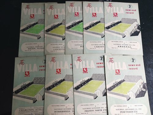 ASTON VILLA    homes 9 DIFFERENT FROM SEASON division 1  season  1954/1955