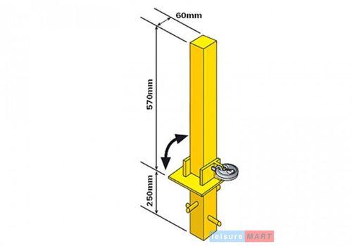 3 x Security Parking Posts, Fold Down Heavy Duty, Parking Bollard Maypole MP9739 — image 2