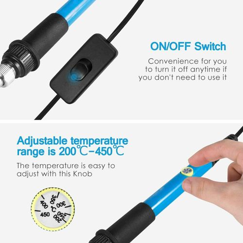 60W  Electronics Welding Solder Irons Tool Adjustable Temp Soldering Iron Kit UK — image 7