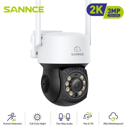 SANNCE 3MP Wifi CCTV Camera System IP Two Way Audio Color Night Vision 10CH NVR