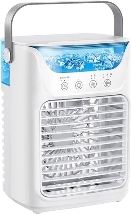 Portable Air Cooler 4-in-1 700ml Water Tank 3 Wind Speeds 6H Timer RGB LED