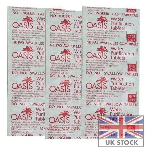  Oasis 167mg Emergency Water Purification Tablets survival tabs