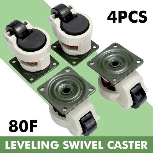 4x Castors Wheels Heavy Duty Swivel Workbench Levelling Castor MAX 1000kg Set