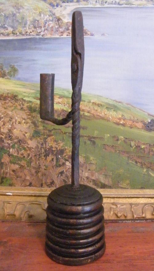 RARE RUSHLIGHT CANDLE HOLDER RUSH LIGHT RUSHNIP 18TH CENTURY #L4 — image 5