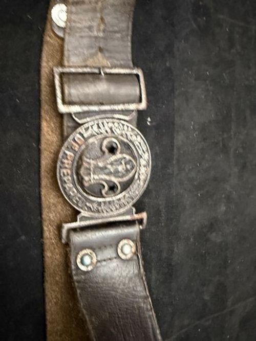 Vintage Boy Scout Leather Belt Official Scout Clasp Pattern Be Prepared
