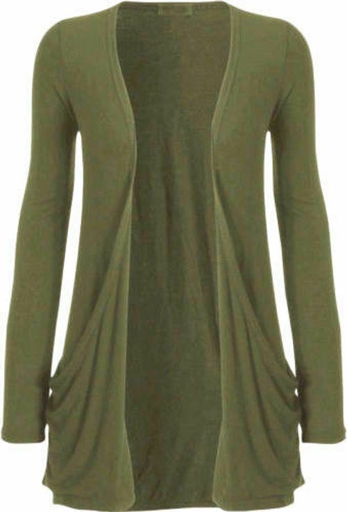  WOMENS GIRLS LONG SLEEVE LADIES BOYFRIEND CARDIGAN TOP OPEN POCKET UK 8-26
