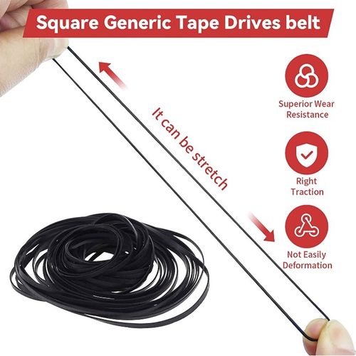 100pcs 40-135mm Mixed Rubber Drive Belts for Cassette Tape Deck CD DVD Player — image 4