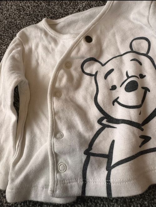Disney Baby White 100% Cotton T-Shirt Winnie the Pooh Long Sleeve Crew 3-6M — image 3