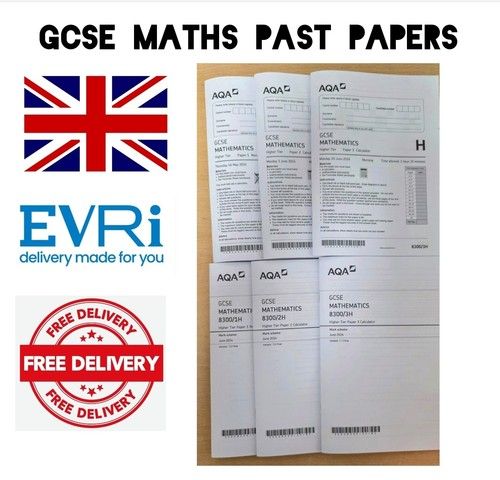 AQA 3 x Maths Past GCSE Exam Papers Higher A5 Booklet With Answers Year 2024