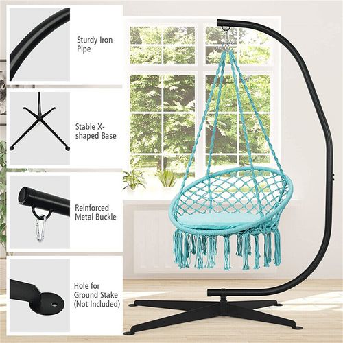 Large Rattan Hanging Egg Chair Frame Swing Egg Chair Frame Pole Stand Frame Only — image 9
