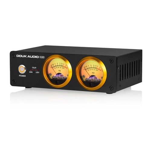 MIC / LINE Dual VU Meter Display Analog Music Spectrum DB Panel Audio Analyzer