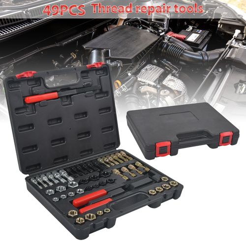 49PC Thread Repair Chaser Tool UNC UNF Metric Thread Restorer Rethreading Kit UK — image 9