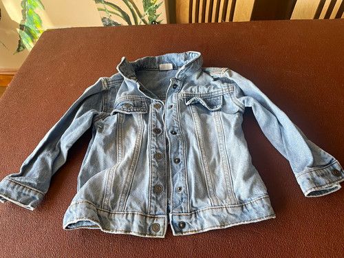 FRED+FLO Baby Blue Denim Jacket 18-24 Months Button Front Pockets Long Sleeve