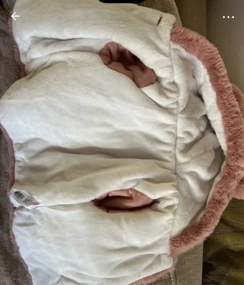 Nutmeg Girls Pink Faux Fur Hooded Lined Zip Coat Jacket 6-9 Months — image 2
