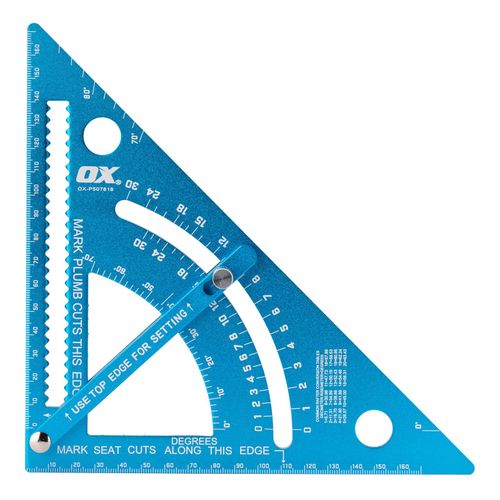 Adjustable Rafter Square 180mm Aluminium Metric for Roofing, Carpentry, DIY — image 1