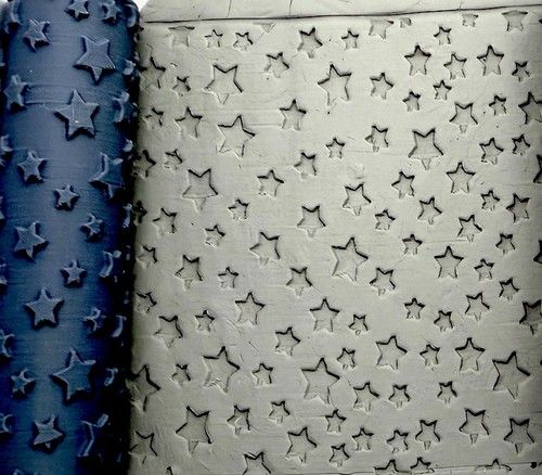Stars Deboss Texture Roller | Clay | Pottery | Baking | Crafts | Celestial (22B)