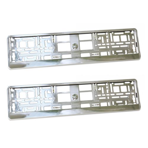 2 x "SUPER CHROME" EFFECT NUMBER PLATE HOLDER SURROUND CAR — image 2