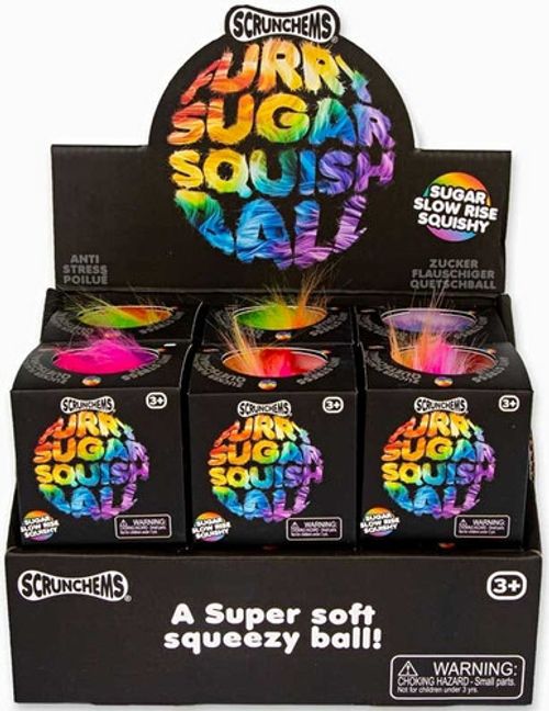 Scrunchems Fur Sugar Squish Anti-Stress Squeeze Toy, Super Soft Multicolour 3+