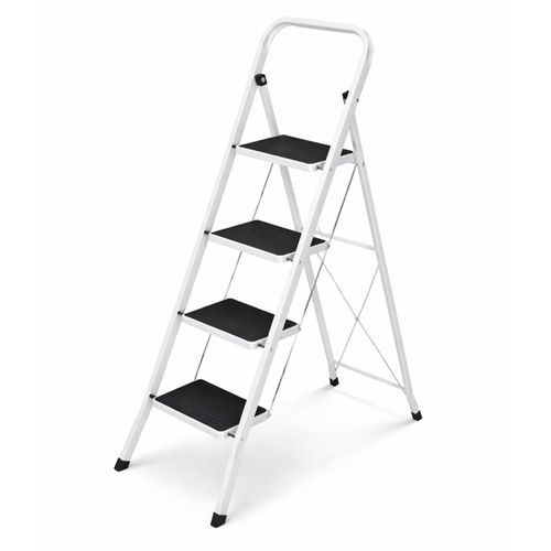 NEW! Foldable 4 Step Ladder Stepladder Non Slip Tread Safety Steel Step — image 1