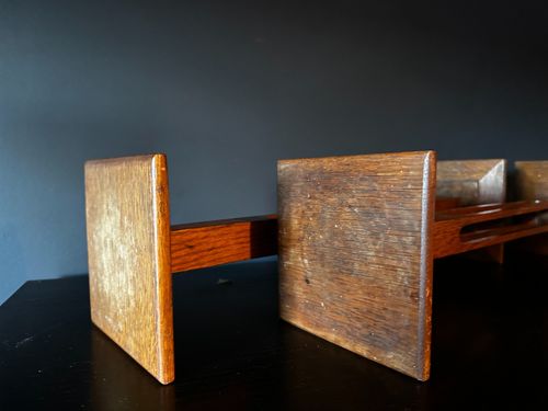 Pair Of Antique Statue Stands English Oak Pedestal Torchere Edwardian 1910-40 — image 12