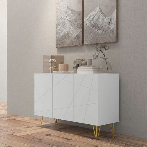 HOMCOM Storage Cabinet, Sideboard with Adjustable Shelves, White — image 8