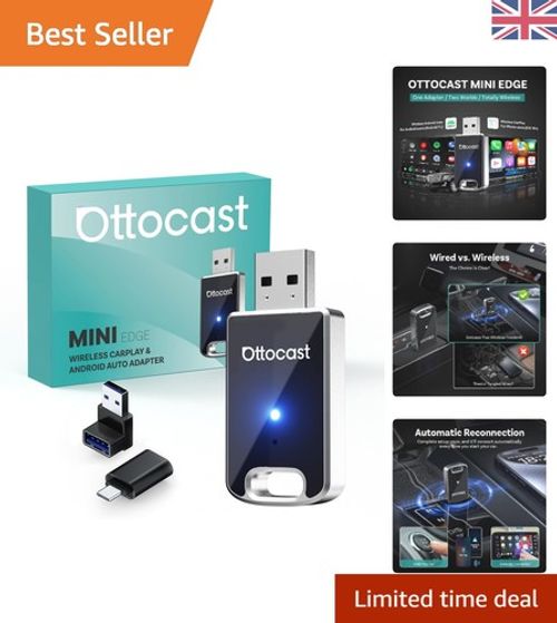 Mini Wireless Carplay Adapter 2026 Upgraded, 2 in 1 Convert Wired CarPlay/And...
