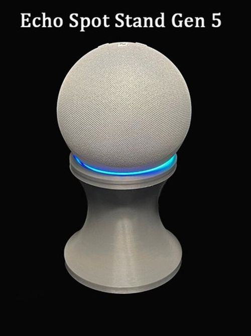 Custom Designed Stand 2 For Amazon Echo Dot 5th Gen Colour Grey Height 9.5 cm