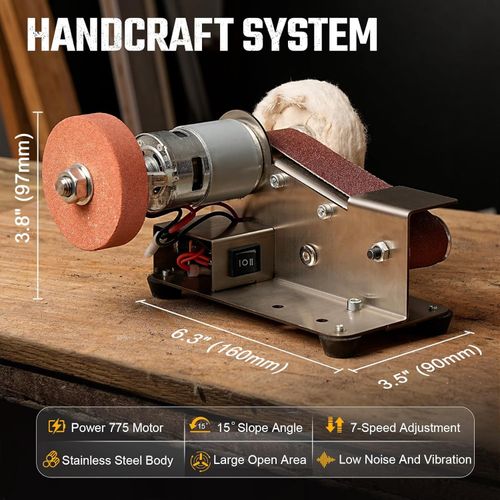 Mini Belt Grinding Machine Tool Adjustable Sharpening Machine Sanding Grinding — image 2