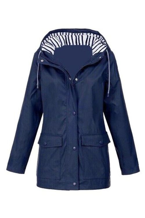 Ladies Outdoor Wind Rain Forest Jacket Coat Plus Size Womens Waterproof Raincoat