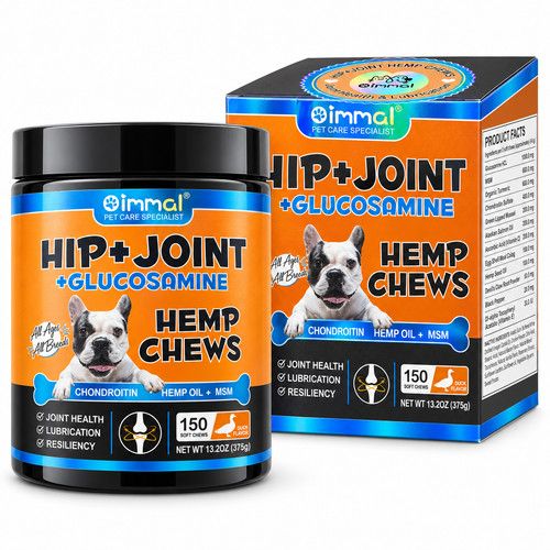 Oimmal Hip & Joint Glucosamine Hemp Dog Chews 150 Duck Flavour