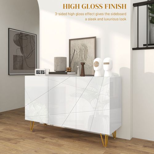 HOMCOM Storage Cabinet, Sideboard with Adjustable Shelves, White — image 6